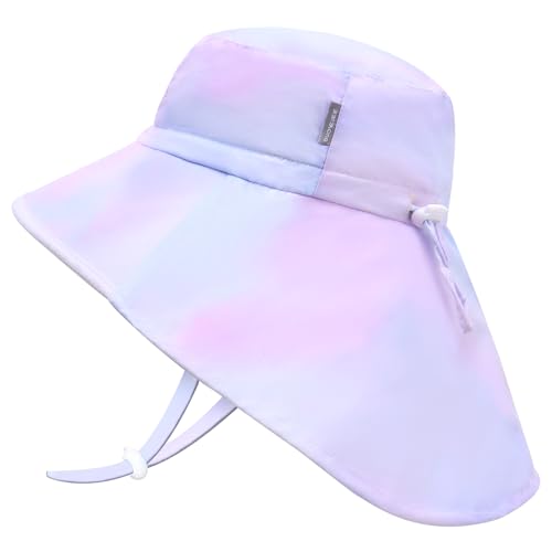 Duoyeree UV Protection Toddler Sun Hat - UPF 50+ Beach & Summer Hat for Kids - Wide Brim Hat for Boys & Girls
