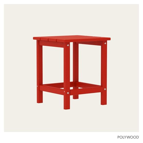 Image of Polywood Long Island 18 inch Side Table, Sunset Red