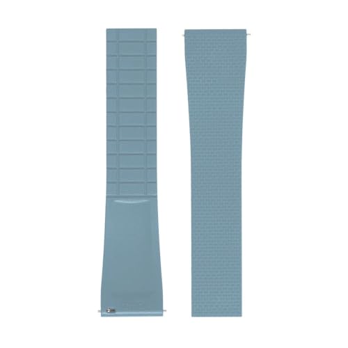 Bracelet montre caoutchouc FKM bleu 20mm à dégagement rapide et taille ajustable