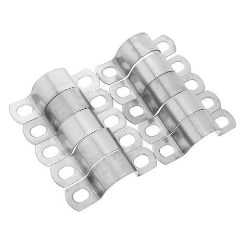 Balacoo Stainless Steel Square Tube Strap Clamp 10pcs Heavy Duty Pipe Mount Smooth Edges for Secure Installation