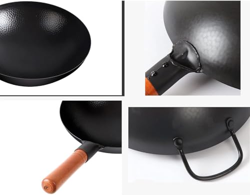 Wok de hierro fundido con tapa de vidrio templado 34 cm miniatura 2