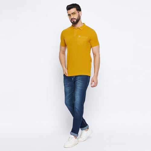 Image of NEVA Men's Regular Fit Half Sleeve Polo Neck T-Shirt with Chest Pocket