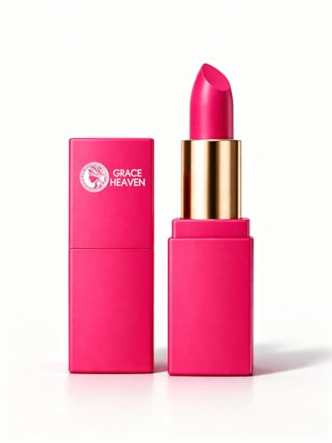 Image of Grace Heaven Matte Lipstick, Long Lasting, Smudge-Proof, Lightweight Formula, Bullet Lipstick (Bright Pink)