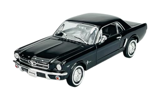 Welly Ford Mustang Coupé 1/2 Noir 1964 1/24 Métal Modèle de voiture Die Cast Neuf dans boîte