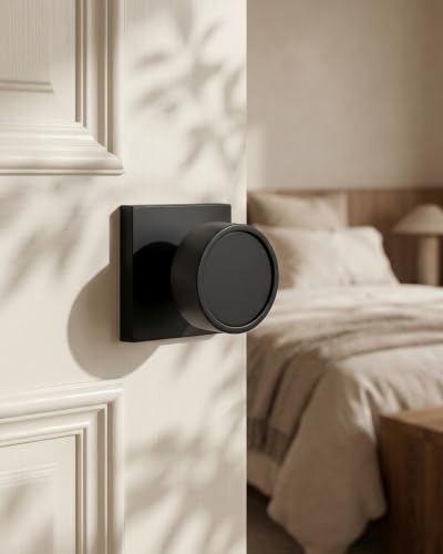 Image of Goldenwarm Matte Black Door Knobs Passage, Closet Door Knob Zinc Alloy, Contemporary Black Interior Door Knobs for Hallway, 10 Pack
