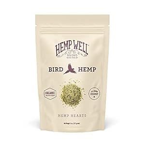 Hemp Well Organic Hemp Hearts for Birds – Reduces Feather Plucking, Promotes Relaxation, Immune Support, Organic, USA Grown, GMO Free – 8 Ounces