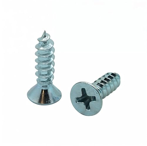Image of BCP Fasteners 100 Qty #6 x 5 /8 inch Flat Head Zinc Coated Phillips Head Wood Screws (BCP2)