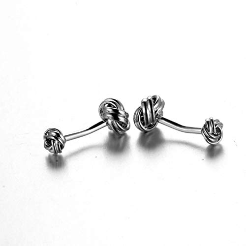 Mancuernillas Daesar para hombre de boda plata miniatura 4