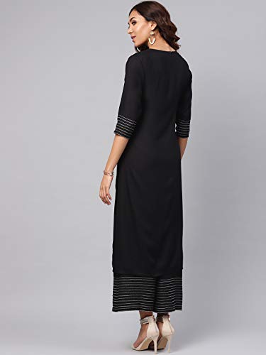 Image of idaLia Embroidered Black Kurta
