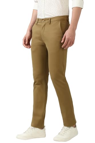 Image of Peter England Men's Slim Fit Mid Rise Super Premium Wrinkle Free Casual Trouser Chinos