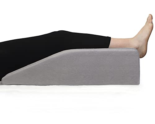 Healthex Leg Elevation Pillow with Memory Foam Top - Elevated Leg Rest Pillow for Circulation, Swelling, Kneef - Wedge Pillow for Legs, Sleeping, Reading, Relaxing - Removable Washable Cover (6 Inch)