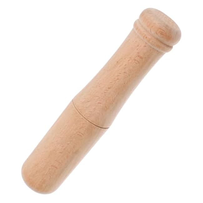 PRETYZOOM Wooden Garlic Crusher Pestle Tool for Seasoning and Muddling Versatile Kitchen Accessory for Crushing Garlic Nuts and More Sleek and Artisan Design