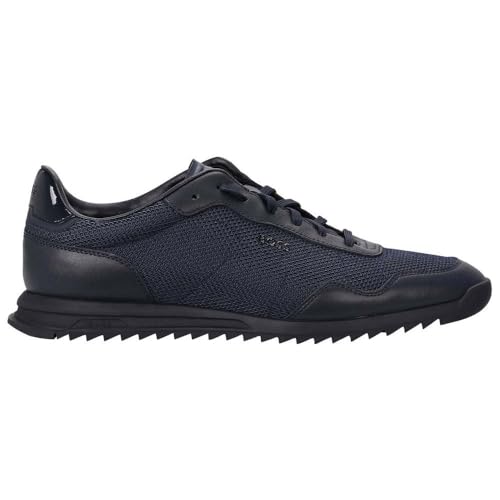 Image of BOSS Men's Zayn Low Profile Suede Leather Two Tone Sneaker