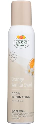 Image of Citrus Magic Odor Eliminating Air Freshener Spray Orange-Vanilla Swirl, 3-Ounce, Pack of 3, 3.0 oz, 3 Count