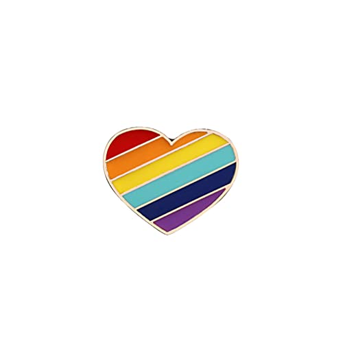 Chutoral Pin's arc-en-ciel en émail pour vêtements, sacs, sacs à dos (cœur 2) Cover