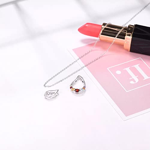 Collier grenat améthyste argent 925 coffret cadeau - 3