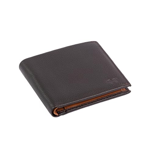Image of Wildebeast Full-Grain Brown European Leather Wallet for Men - RFID Blocking Slim Bifold with ID Window, Card Slots & Coin Pocket, Eco-Tanned Leather, Stylish Gents Purse, Gift for Men - The Frontier