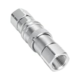 Yosoo Health Gear Hydraulische Schnellkupplung, Vernickeltes Kupfer, Flache Oberfläche, Schnellkupplung, 3 8-Zoll-Körper, 1 2-Zoll-NPT-Gewinde, Integrierte Verriegelungsbuchse für den Einsatz Im
