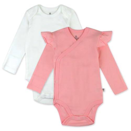 HonestBaby baby-girls 2-piece Long Sleeve and Ruffle Bodysuits