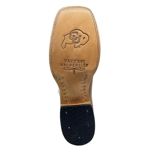 Image of Vaccari Men's Brooks Genuine Smooth Ostrich Leather NCAA Athletics Embroidery Western Cowboy Boots