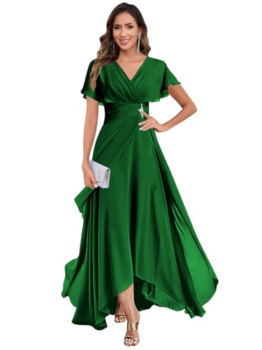Tea Length Chiffon Mother of The Bride Dresses with Sleeves A-Line Formal Evening Gown