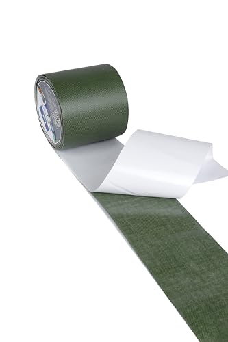 Image of PVC Tarpaulin Repair Tape for Quick Fixes | Self-adhesive and Waterproof | Best for Tarpaulin Repair, Pond lining, Fish tank, and Truck cover (9.5cm x 5m length, Green)