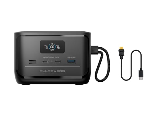 ALLPOWERS SOLAX P100 950g generador Solar portatil,99.2Wh/100W,Se Puede Llevar en el avión,LiFePO4 batería LFP 2000 Ciclos,3 Salidas,MPPT 100W...