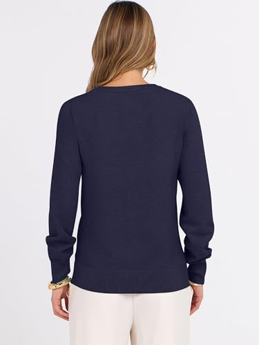 Image of ANRABESS Women's Long Sleeve V Neck Basic Sweaters | Classic Pullover Tops,Soft Loose,Business Casual Work,Travel Vacation,All Day Wear,Fall Spring Outfits,Winter Layer Clothing