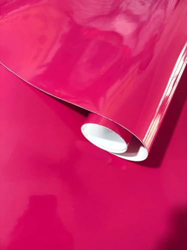 Image of HOME13 Self-Adhesive Pink Glossy Wallpaper Removable and Decorative Vinyl Wallpaper for Kitchen Countertop Cabinets Table 2 Ft by 6 Ft Pack of 2