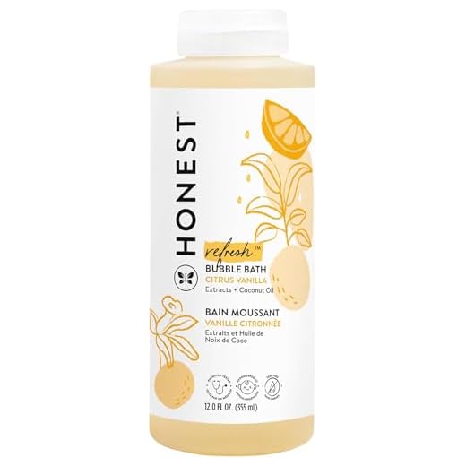 The Honest Company Everyday Gentle Sweet Orange Vanilla Bubble Bath Tear-Free Kids Bubble Bath With Naturally Derived Ingredients and Essential Oils Sulfate- and Paraben-Free 12 Fl. Ounces