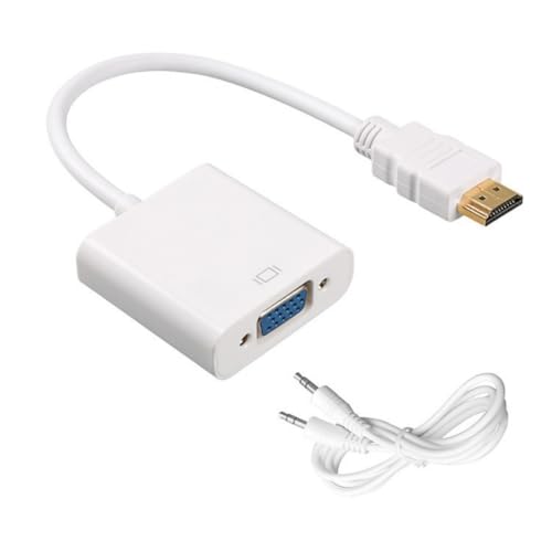 GMBYLBY Adaptador HDMI a VGA 1080P con salida de sonido macho a hembra para portátil, PC, proyectores