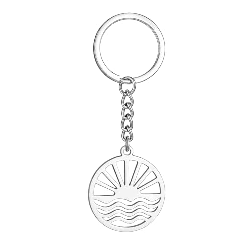 Porte-clés Soleil,Porte-cléf Océan, Design Minimaliste et Naturel, Accessoire Élégant Idéal pour les Amoureux de la Mer et de la Simplicité,Bagages Décor