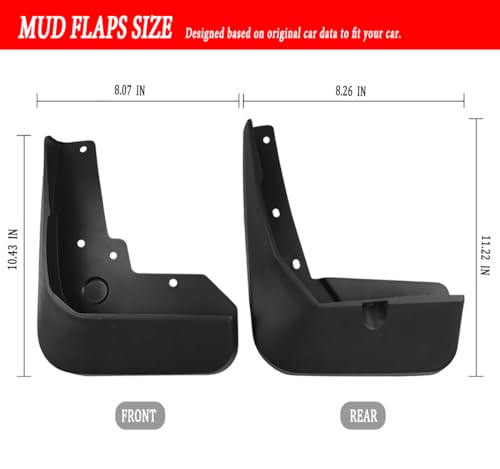 Image of Mud Flaps Mud Guards Fit for 2016-2020 HAVAL H2 (Blue Logo), Front & Rear Mud Splash Guards Accessories - 4 Pc, Black
