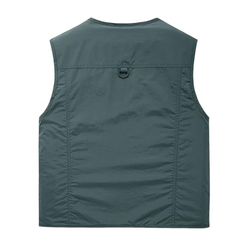Chaleco de pesca para hombre transpirable con multibolsillos ajustable para verano 5