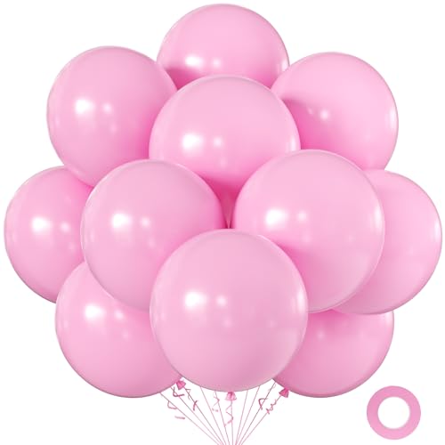 Image of KALOR 18 Inch Pink Large Latex Round Balloons 30-Pack