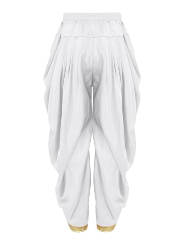 renvena Kids Boys Satin Dhoti Pants Casual Baggy Trousers for Halloween Theme Party Fancy Dress Ball2