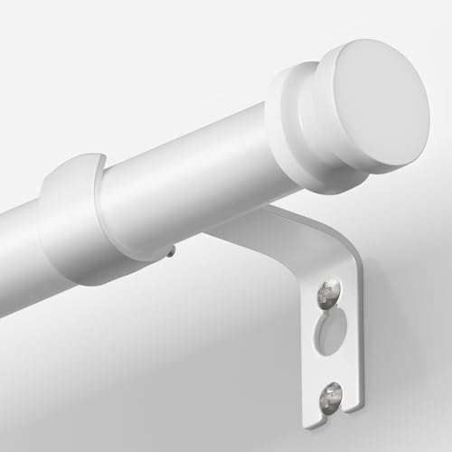 TKZTKZ Sturdy Durable Curtain Rod:White Curtain Rods for Windows 18-28