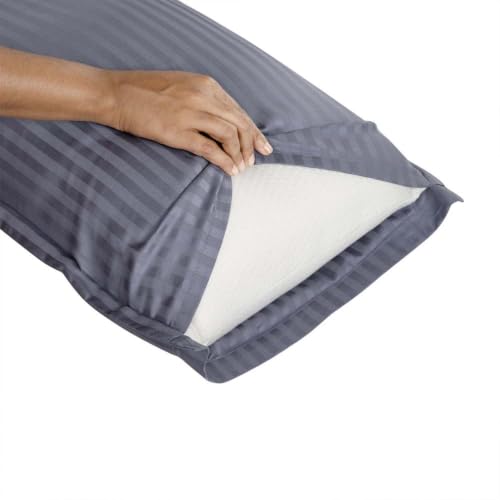 Image of Wakefit 100% Cotton Pillow Cover Set of 4 | 200 TC Soft & Breathable Pillow Cases | Standard Size 18 x 27 Inch | Skin Friendly, Durable & Gentle Machine Washable | Blue Granite