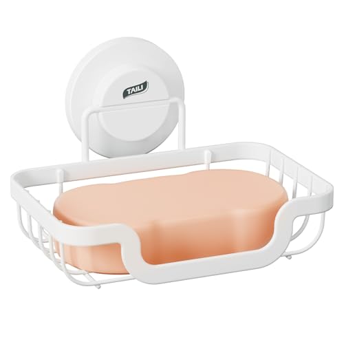 Image of TAILI Soap Dish, Bar Soap Holder Suction Cup, Stainless Steel Sponge Holder