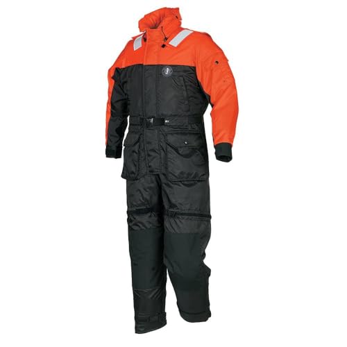 Mustang Survival Deluxe Anti-Exposure Coverall and Worksuit, Orange/Black, Medium