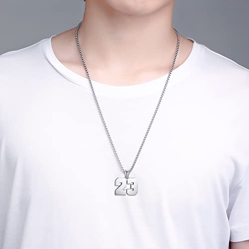 MUERDOU Number Necklace for Athletes Number Chain Stainless Steel Jersey Pendant Personalized Sports Jewelry for Men Basketball Baseball Football 74 by MUERDOU - Used condition - Image 4
