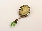 camafeos vintage personalizados  Broche de camafeo en estilo vintage bronce verde