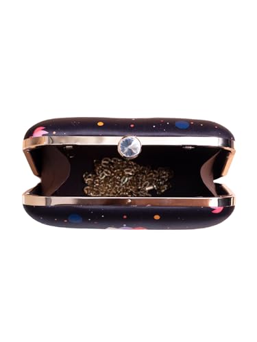 Image of Artklim Printed Box Clutch for Girls - Cross Body Purse with Detachable Golden Chain Strap