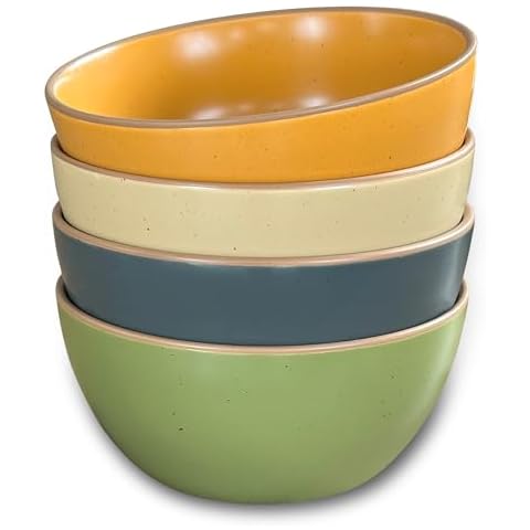 MORA Ceramic Artisan Matte Bowls 28oz Set of 4 Cover