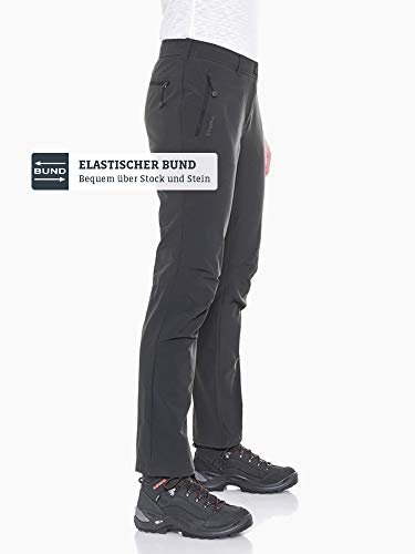 Schöffel Damen Pants Engadin, Outdoor Hose, strapazierfähige Wanderhose für Frauen, Wasserabweisende Damen Hose mit sportlichem Schnitt, Charcoal, 38