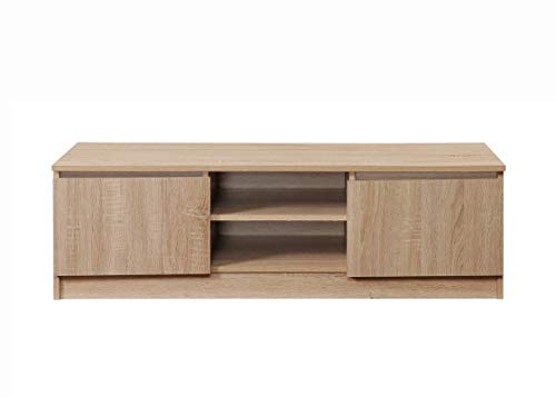 Timber Art Design Modern TV Unit 120cm Media Cabinet 2 Doors + Shelf Sonoma Oak