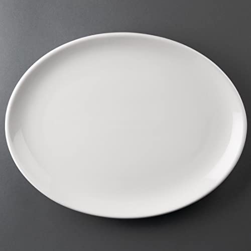 Olympia Athena Hotelware Assiette à découper ovale - 305x241mm 12x9 1/2' (Boîte 6), Blanc
