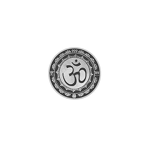 Image of MAA SILVER Pure Silver Ganpati Ganeshji BIS Hallmarked Round Coin Chandi Sikka Perfect for Gifting Investment Diwali Dhanteras (999 Purity)