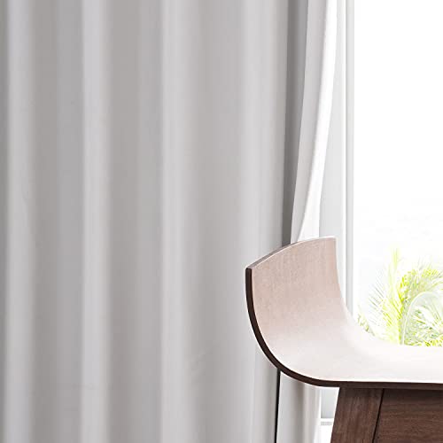 Image of HPD Half Price Drapes Signature Plush Velvet Blackout Curtains for Bedroom (1 Panel), 50W X 96L Hotel Black Out Curtains for Living Room, Thermal Insulated Blackout Curtains for Windows, Misty White