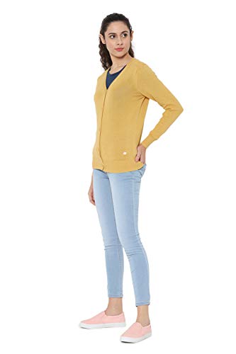 Image of Allen Solly Women's Synthetic Sports Knitwear (AHSWCRGF686057 Yellow XX-Large)